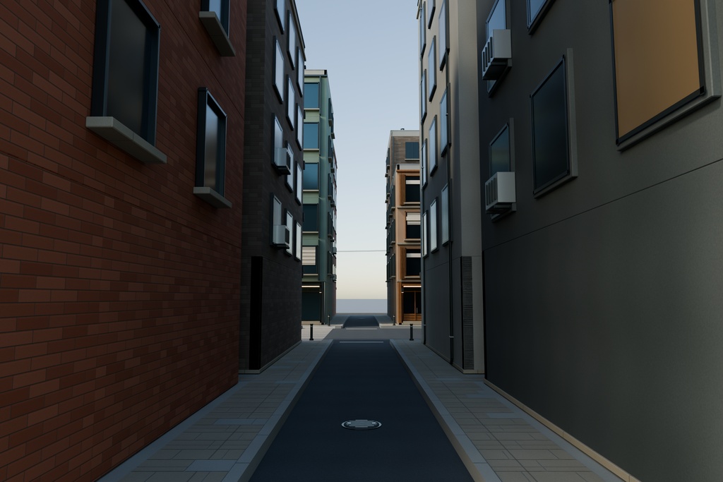 【期間限定価格】3D密集繫華街 都市 blender・FBX背景素材