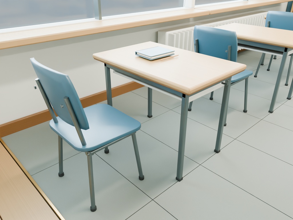 【期間限定価格】3D学習塾 教室 内装 FBX背景素材 blender