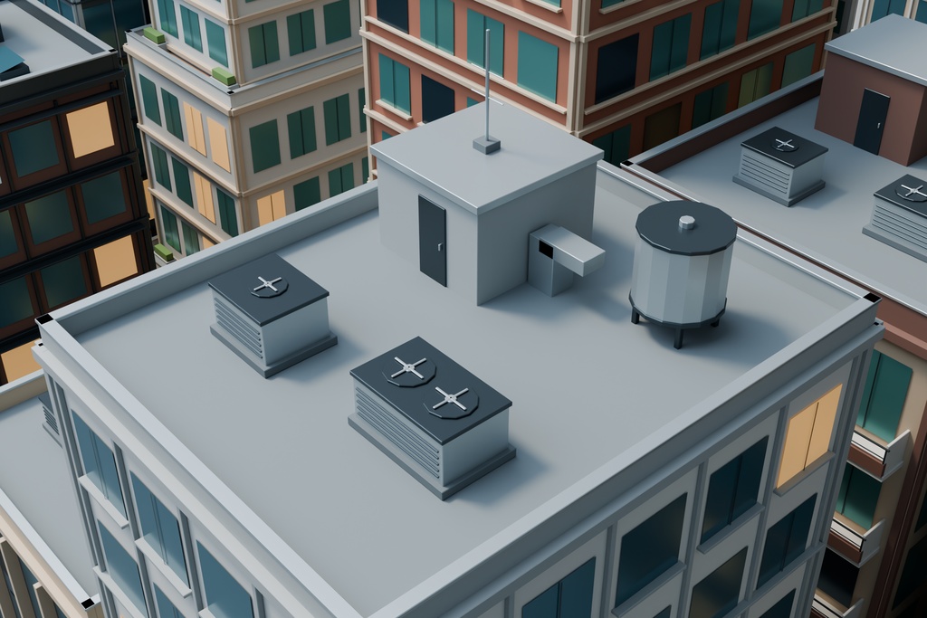【期間限定価格】3D密集 ビル街都市blender40棟 FBX背景素材