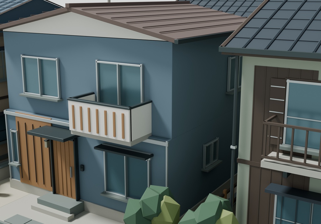 【期間限定価格】3D住宅街 高品質FBX背景素材 blender
