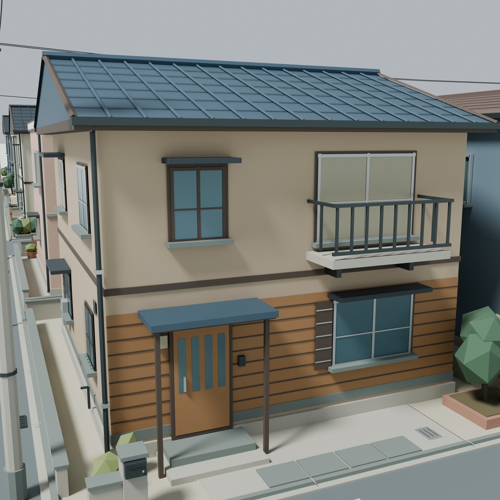 【期間限定価格】3D住宅街 高品質FBX背景素材 blender