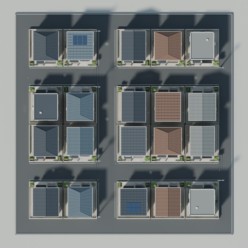 【期間限定価格】3D路地のある住宅街 街並み 高品質FBX背景素材blender