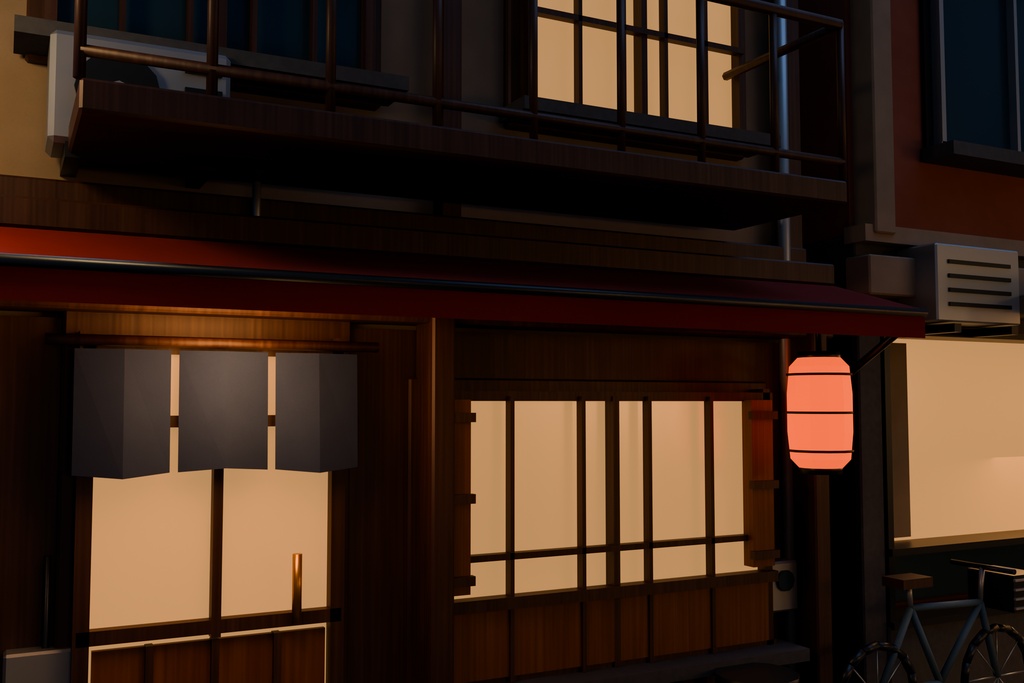 【期間限定価格】3D横丁 飲み屋街 blender FBX背景素材