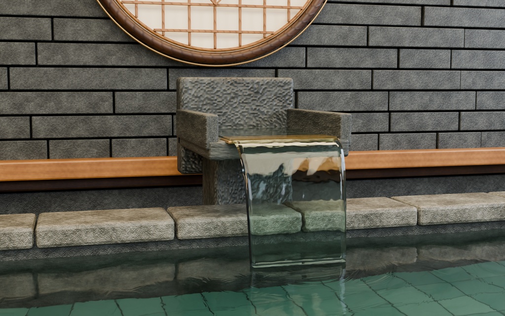 【期間限定価格】3D大浴場 和風 高品質blender・FBX背景素材 温泉 銭湯