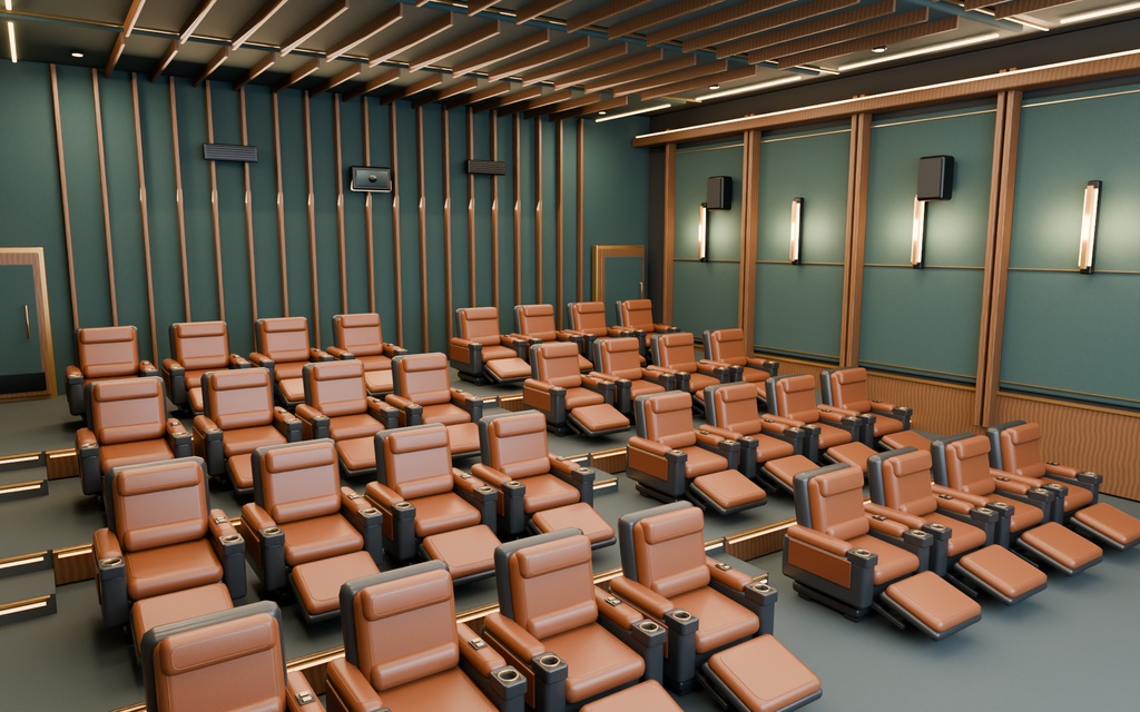 【期間限定価格】3Dプレミアムシート映画館 高品質blender・FBX背景素材