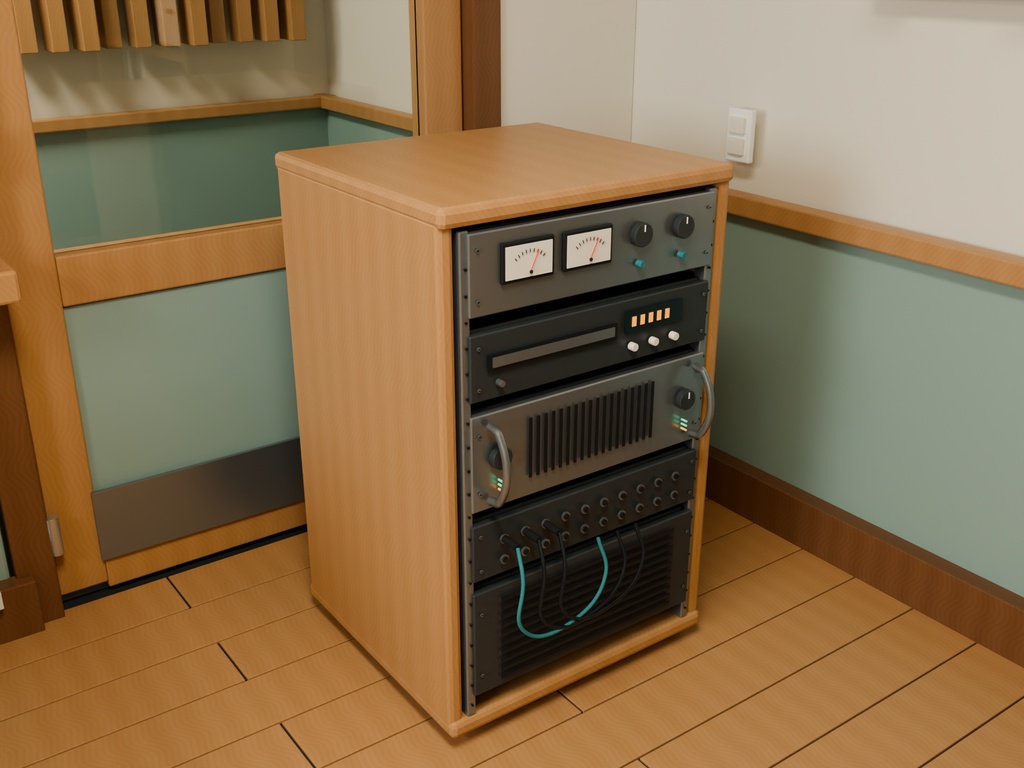 【期間限定価格】3D学校の放送室内装 高品質blender・FBX背景素材漫画背景