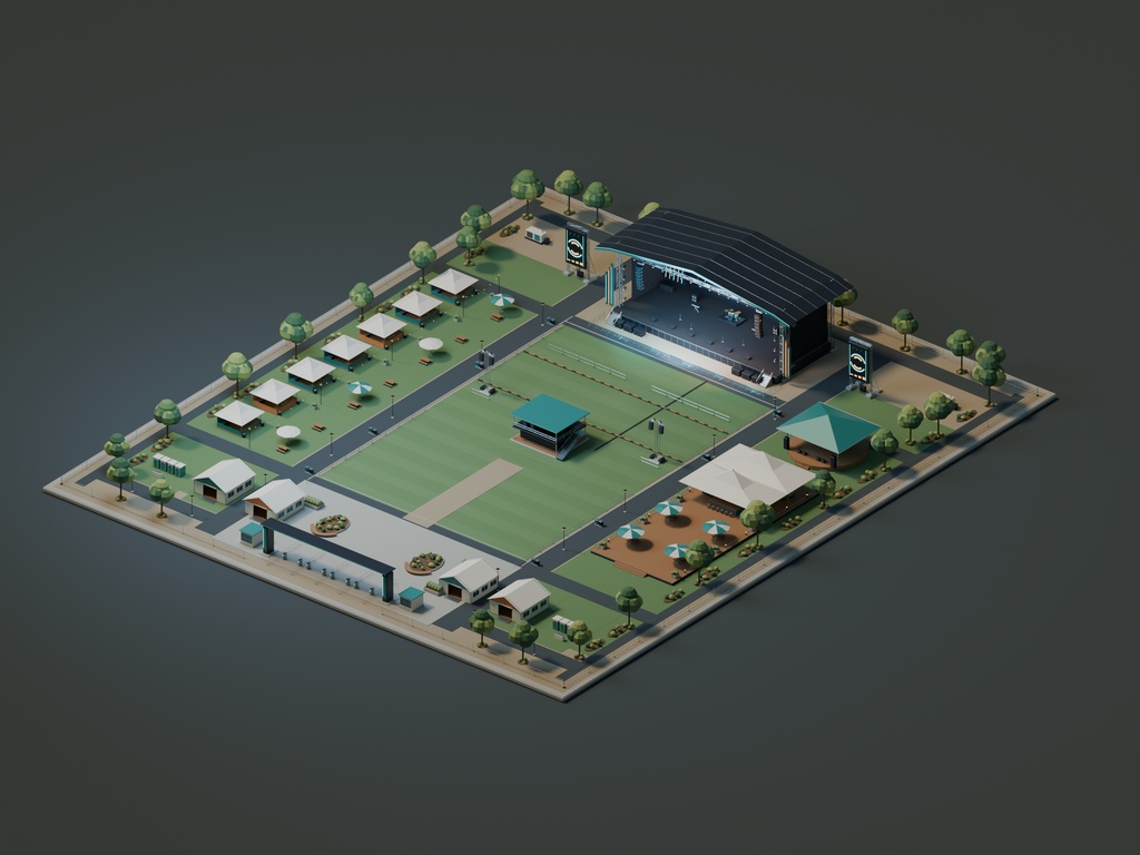 【期間限定価格】3D音楽フェス会場 FBX背景素材 blender