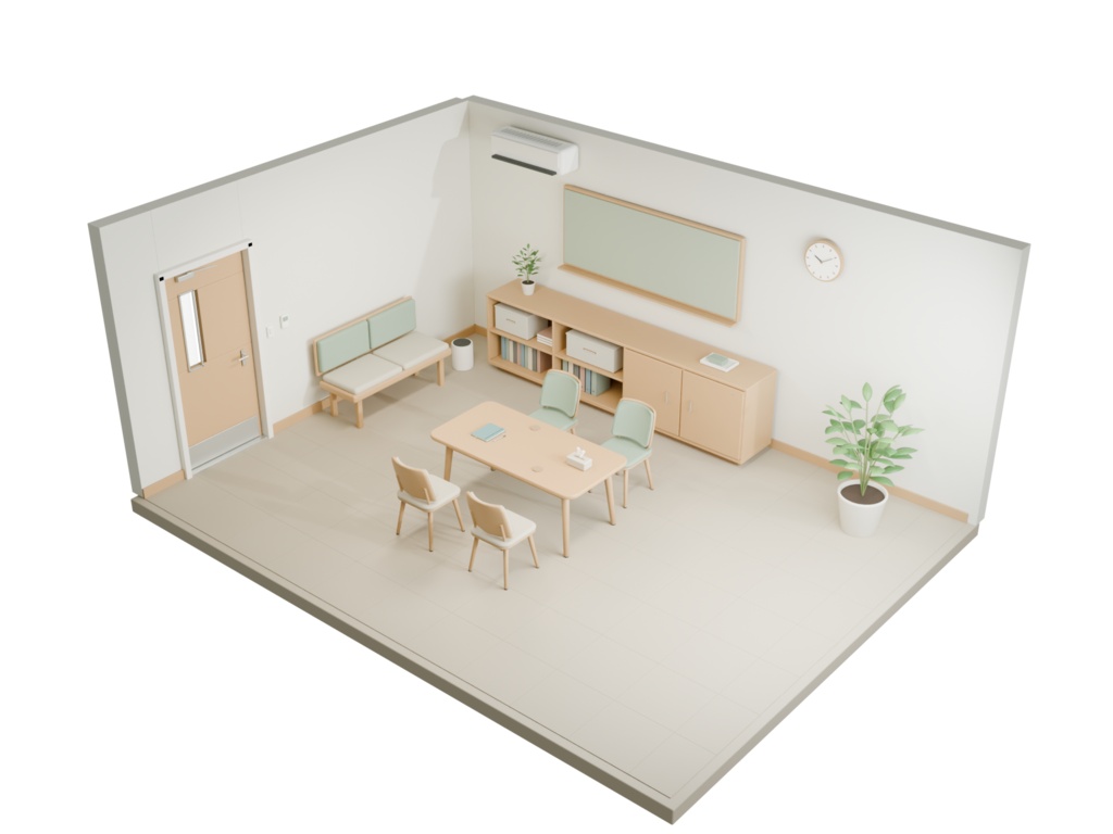 【期間限定価格】3Dカウンセリング 面談室 FBX背景素材blender