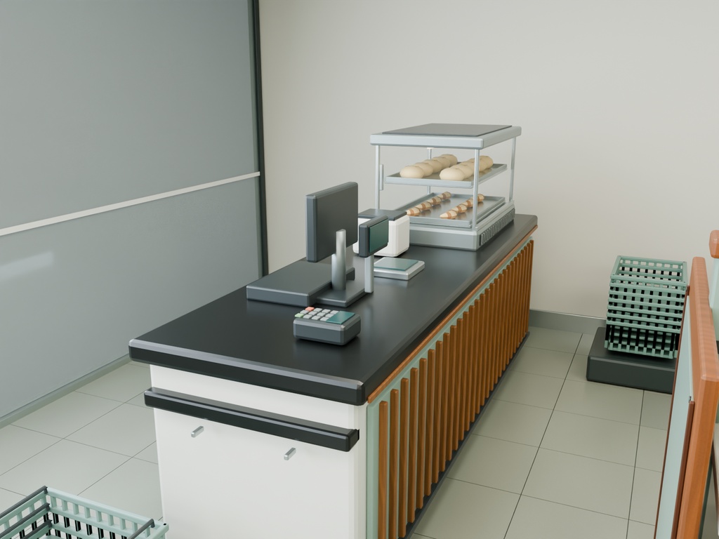 【期間限定価格】3Dコンビニ内装 高品質 FBX背景素材 blender