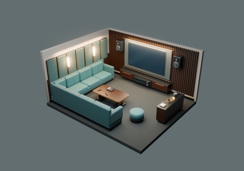【期間限定価格】内装 VIPカラオケルーム 高品質blender FBX背景素材
