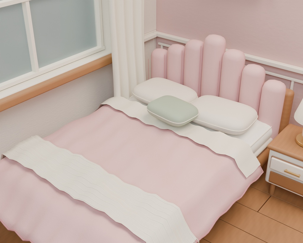【期間限定価格】3D女の子 かわいい部屋内装 FBX背景素材blender