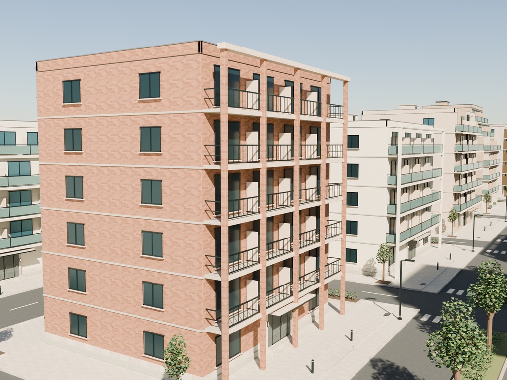 【期間限定価格】3Dマンションが並ぶ住宅街3 高品質FBX背景素材