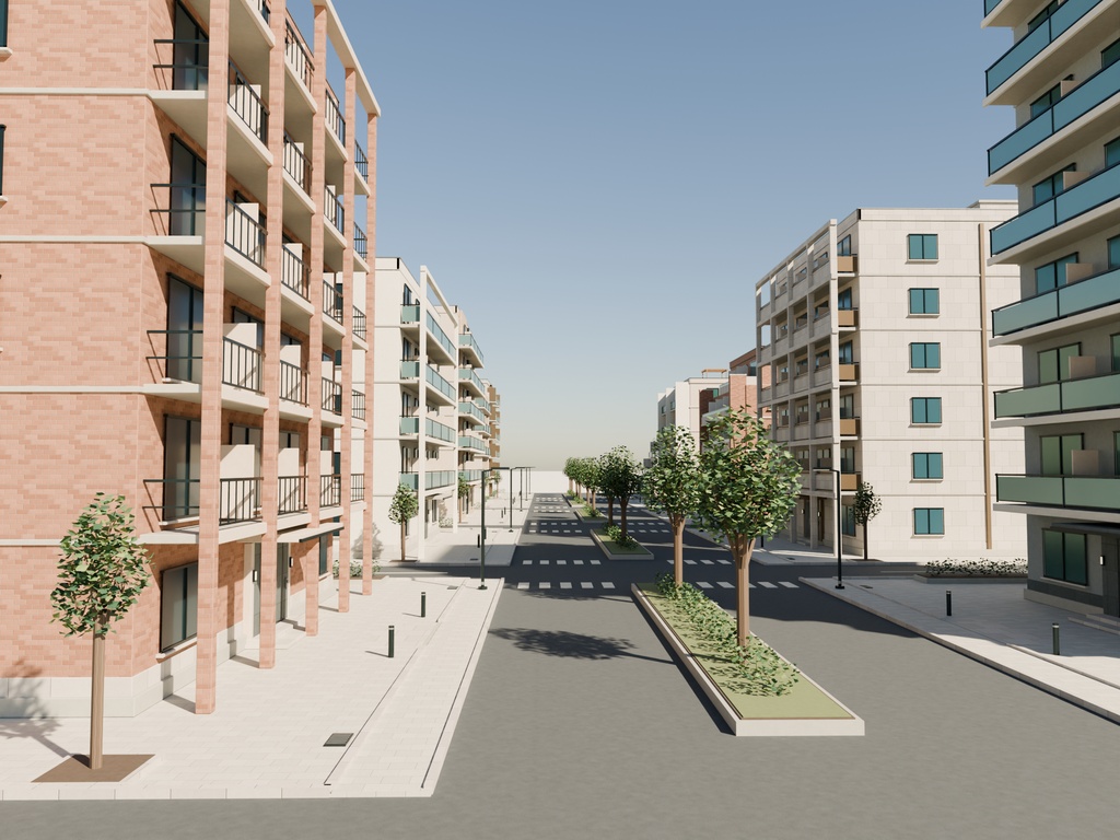 【期間限定価格】3Dマンションが並ぶ住宅街3 高品質FBX背景素材
