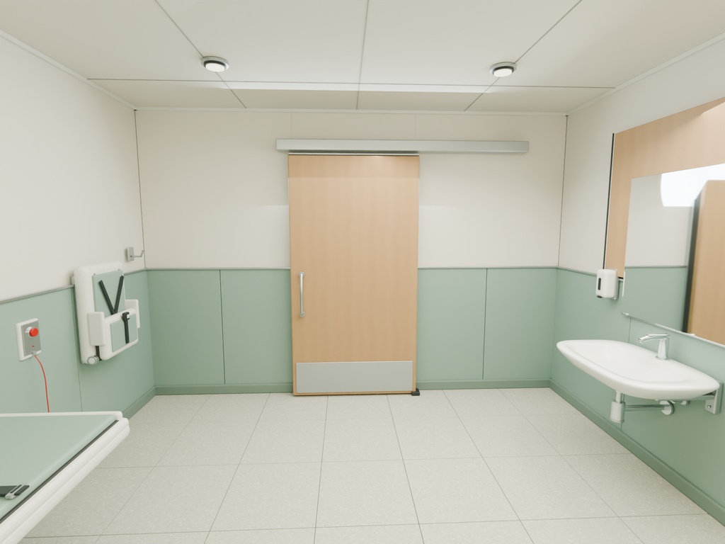 3D背景素材 多目的(バリアフリー)トイレ FBX blender