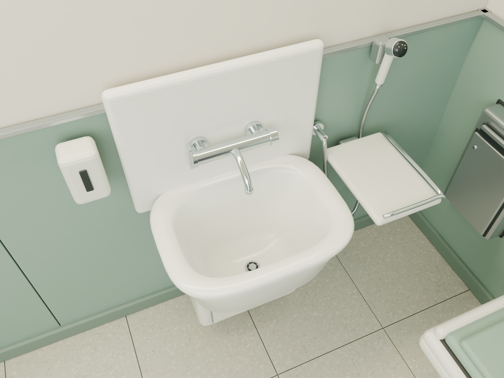 3D背景素材 多目的(バリアフリー)トイレ FBX blender