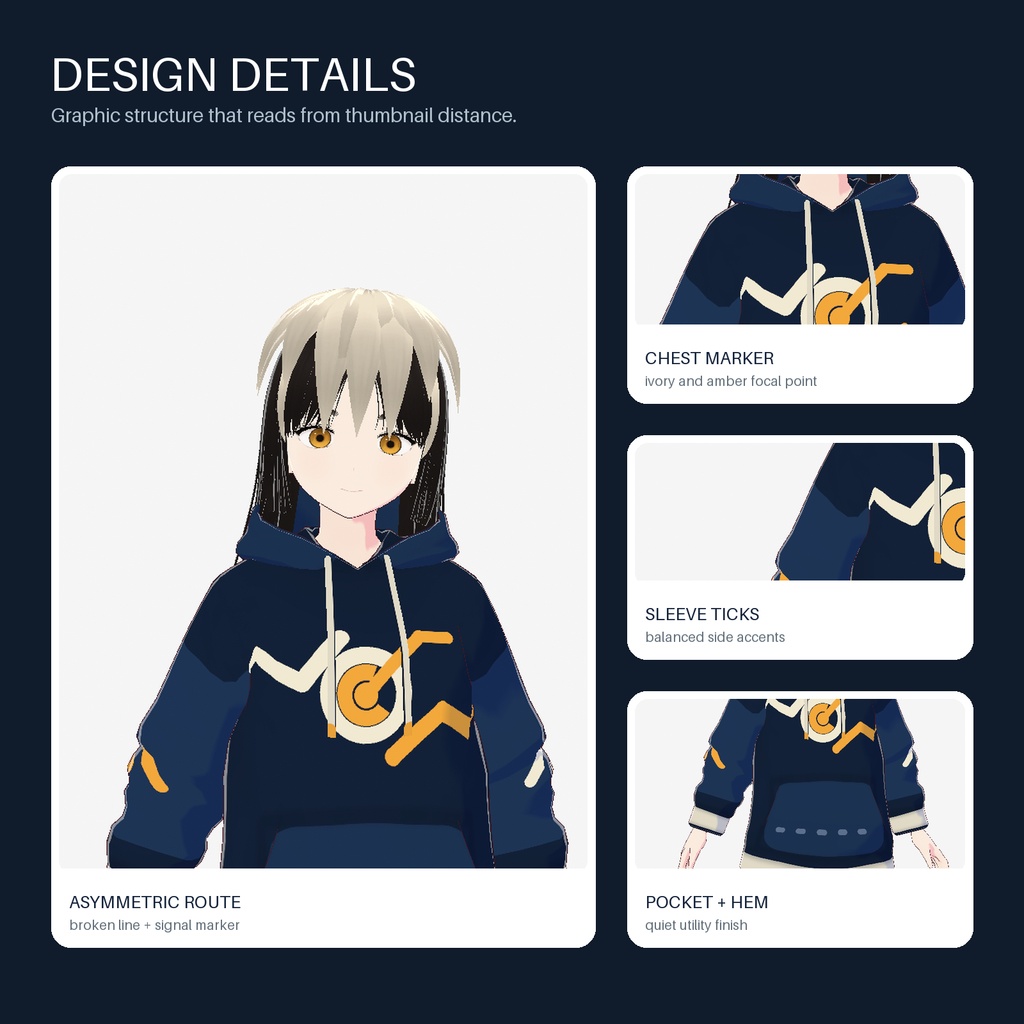 Woven Roamer Hoodie | 3 Colorways for VRoid Studio