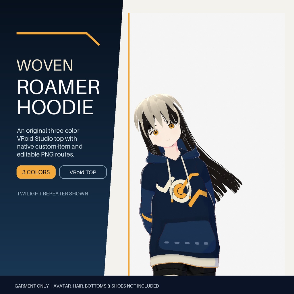 Woven Roamer Hoodie | 3 Colorways for VRoid Studio