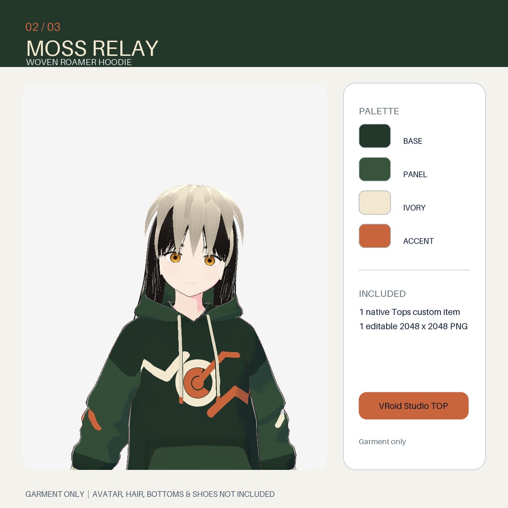 Woven Roamer Hoodie | 3 Colorways for VRoid Studio