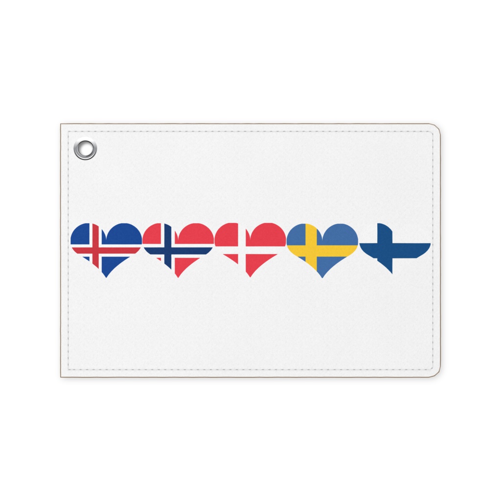 ハート型北欧国旗 パスケース