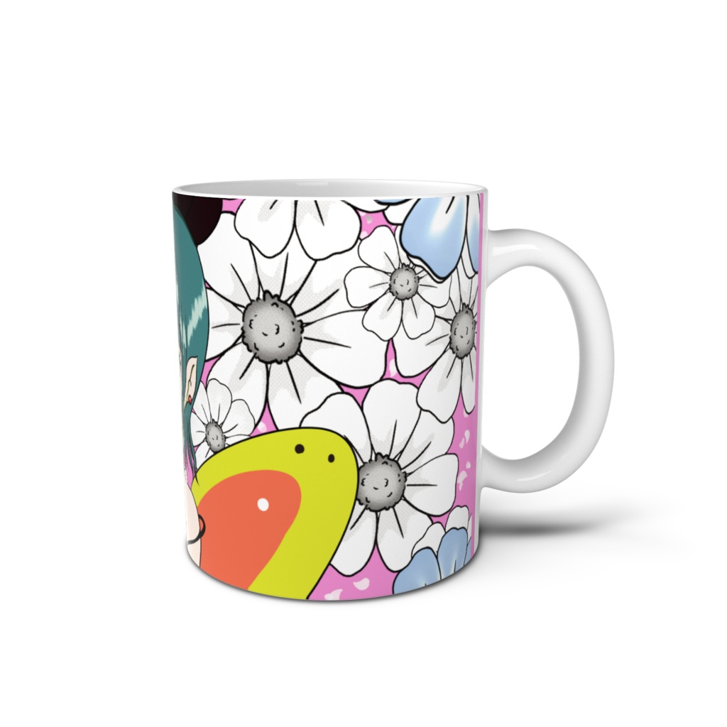 妖精と花のマグカップ