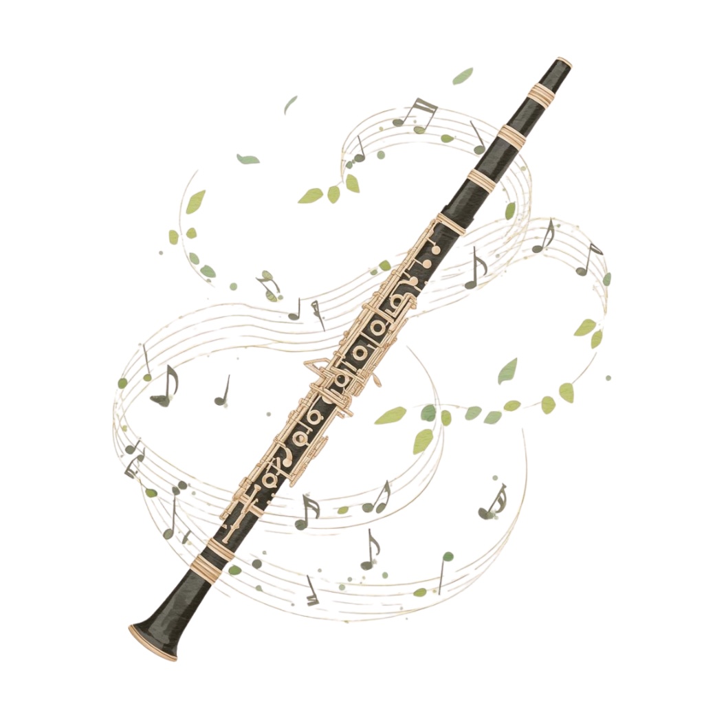 クラシック音楽の水彩クリップアート|15点セット(PNG形式・背景透過) — アースカラーで描く、静かで上品なアンティーク楽器コレクション —