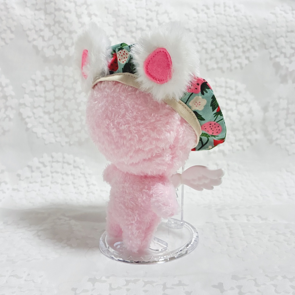 【15~16cm】バリエーション 耳付きベレー帽 いちご