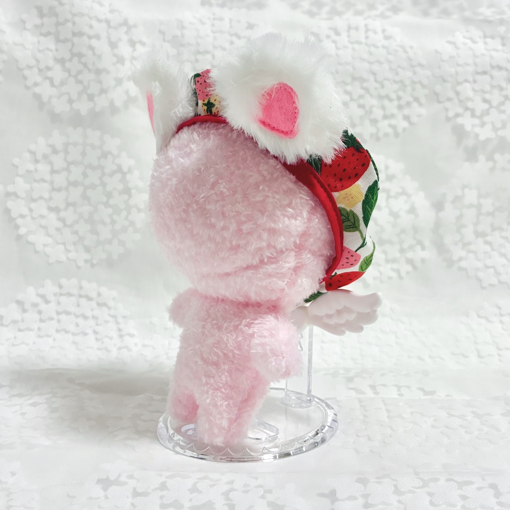 【15~16cm】バリエーション 耳付きベレー帽 いちご