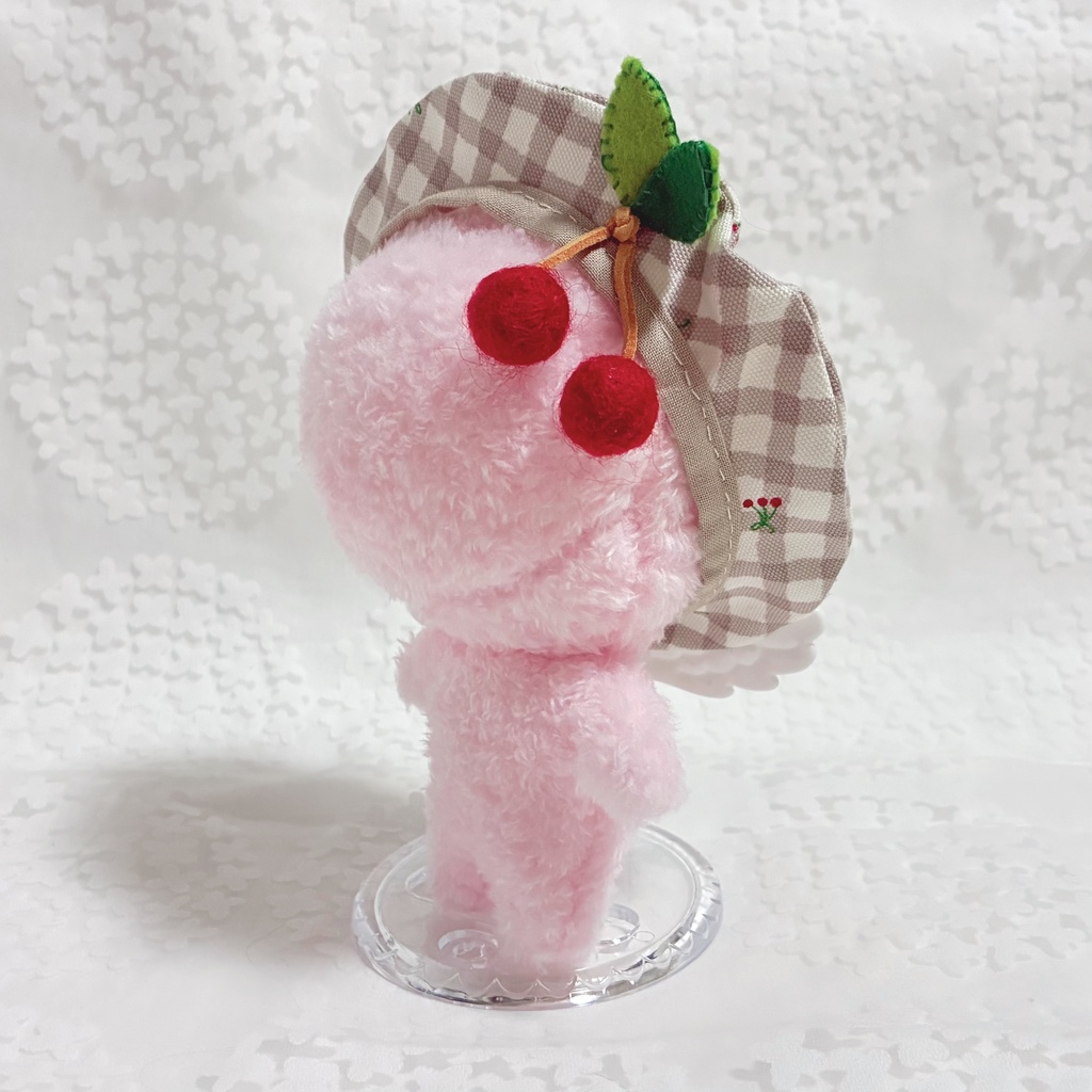 【15~16cm】バリエーション サロペット&シャツ ベレー帽 チェリー