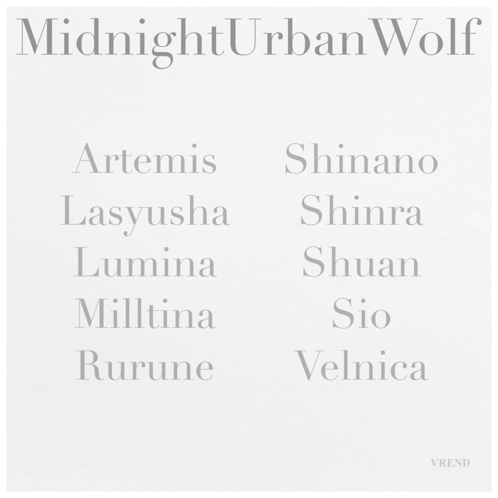 MidnightUrbanWolf【10アバター対応】