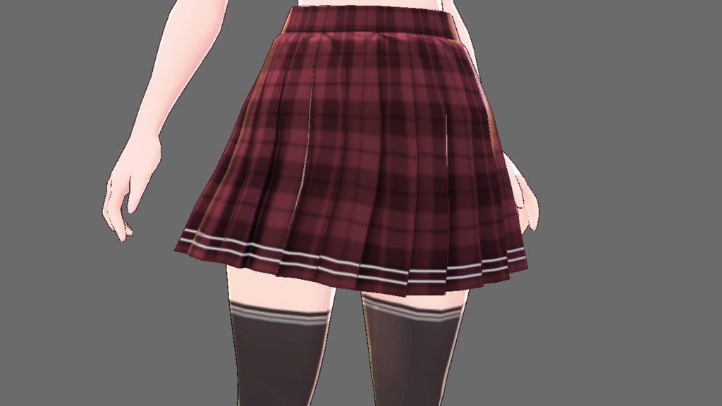 【VRoid】赤チェック柄ミニスカート・Red Plaid Mini Skirt