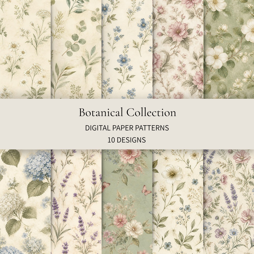 Botanical Collection｜ボタニカルデジタルペーパー 10柄セット