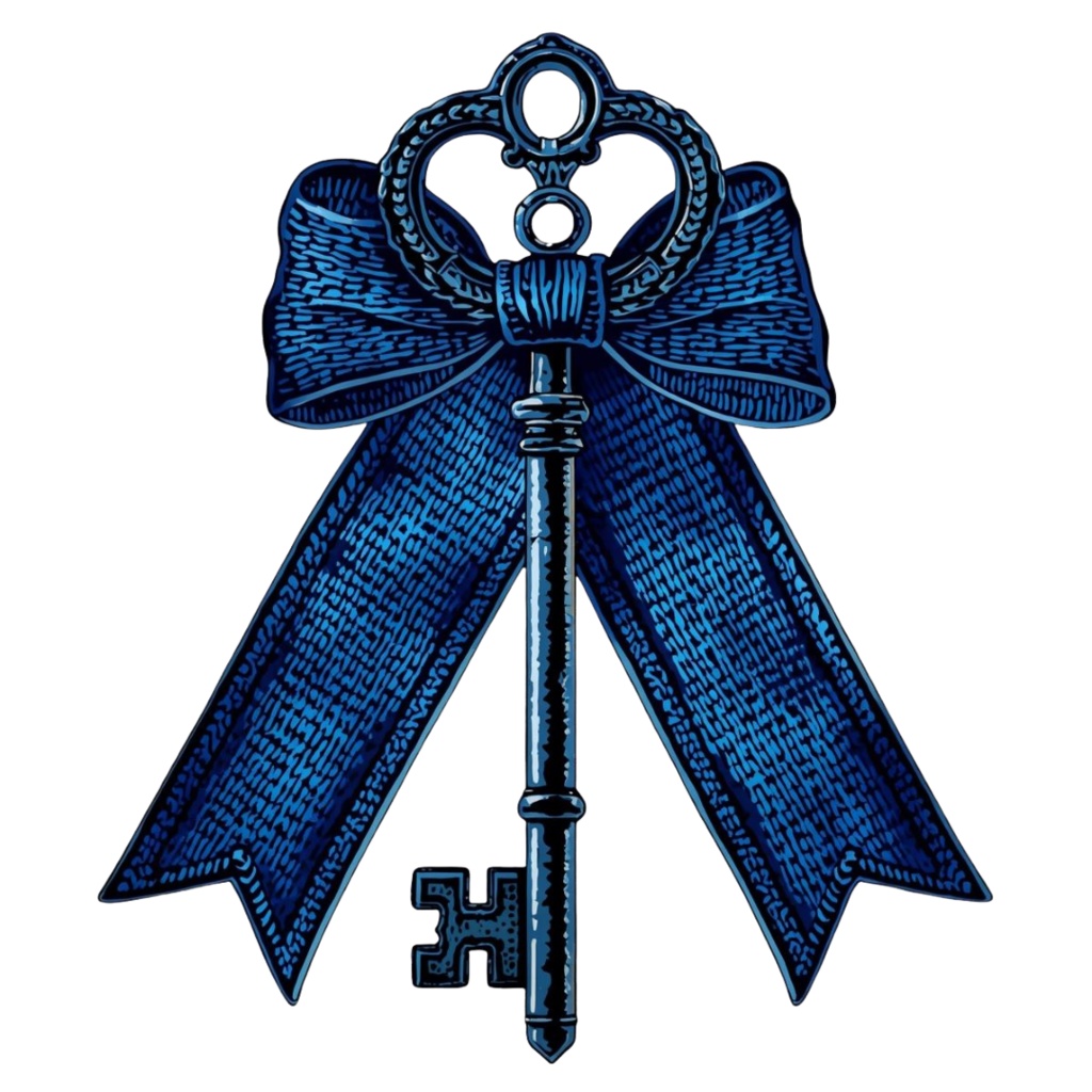 青のアンティーク小物クリップアート【全10種類/PNG】