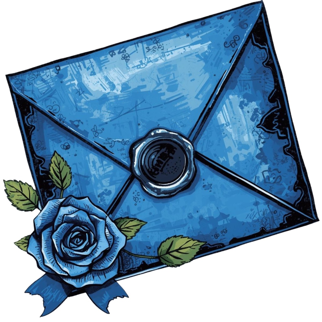 青のアンティーク小物クリップアート【全10種類/PNG】