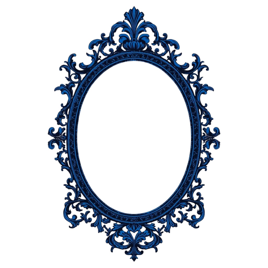 青のアンティーク小物クリップアート【全10種類/PNG】