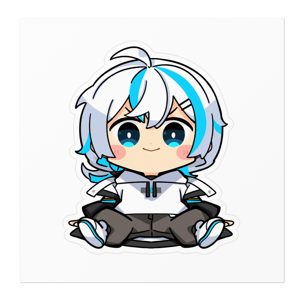 ぽてっと座ってるステッカー