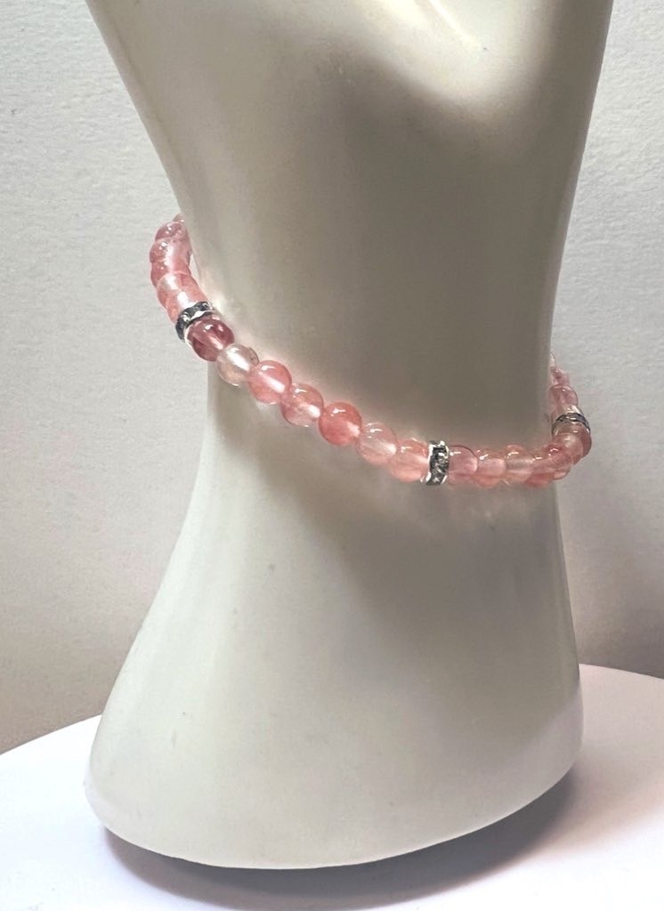 【ﾌﾞﾚｽﾚｯﾄ】モルガナイト　4mm丸玉　