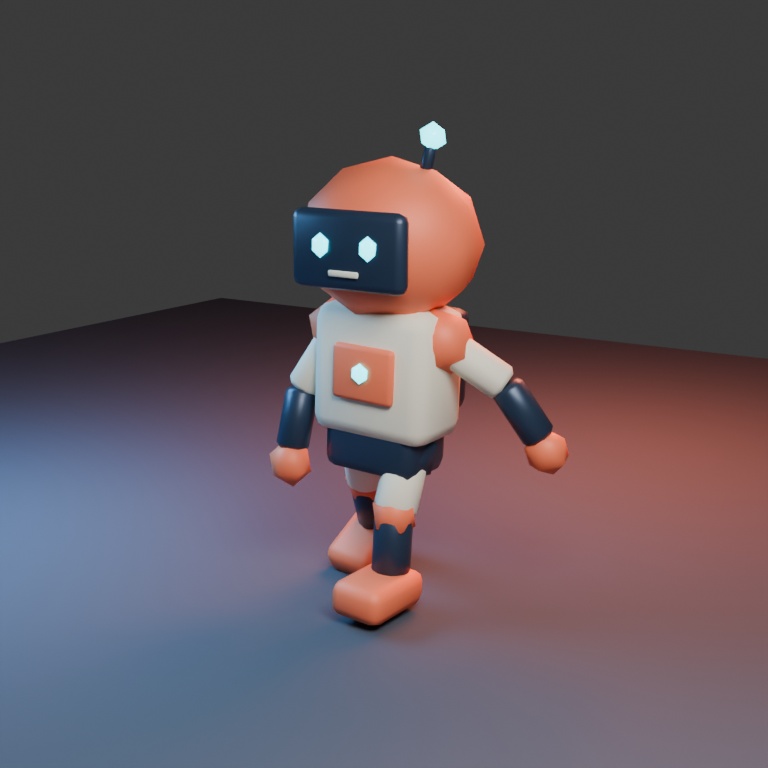 PICO SCOUT|歩行付き低ポリ探索ロボット【GLB・Blender】