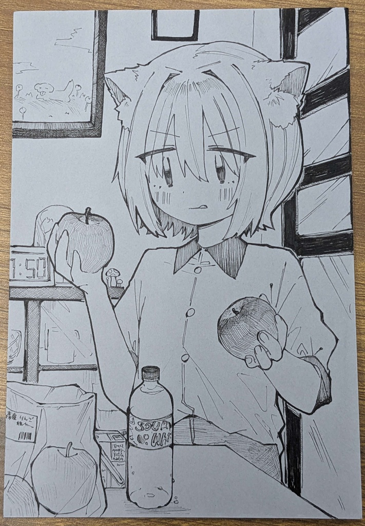 🍎🍎(はがき原画)