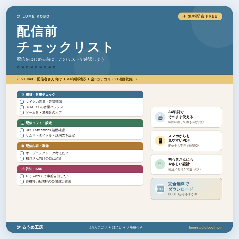 配信前チェックリスト