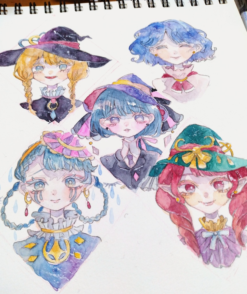 魔女達のひし形ミニ原画