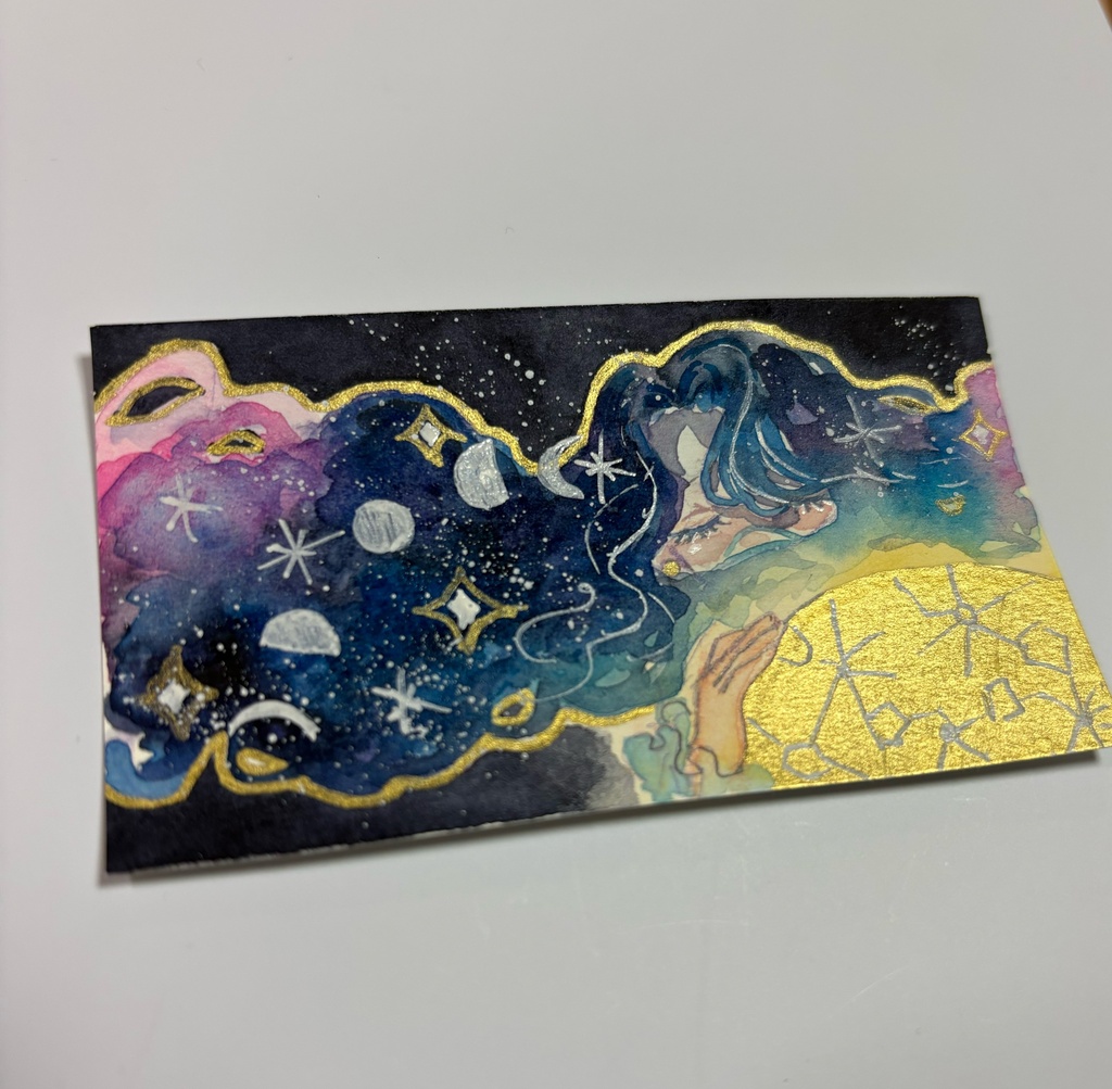 手描きミニ原画 「月の守護者」