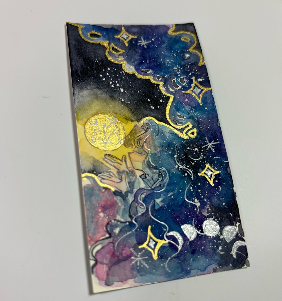 手描きミニ原画 「月の守護者」