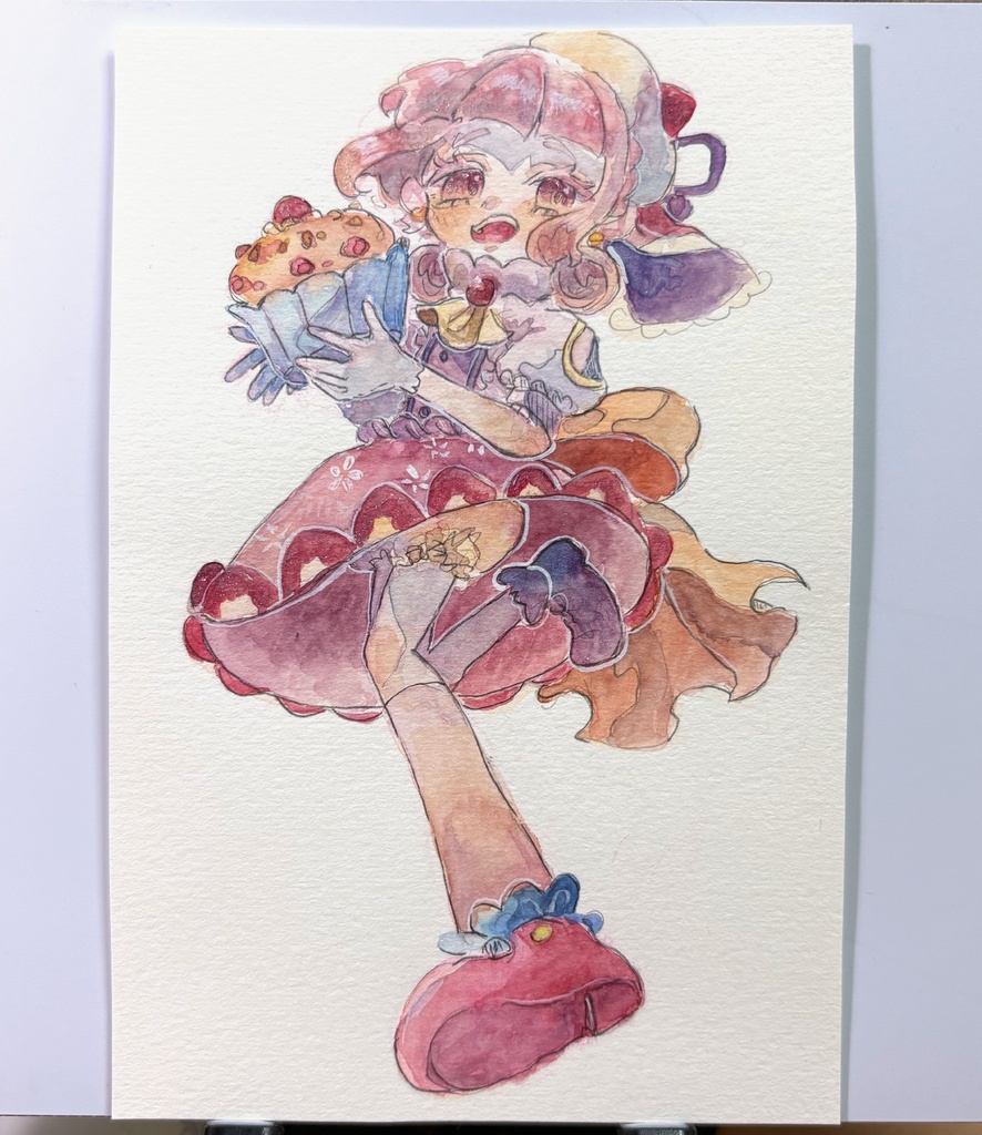 手描き原画　「いちごのカップケーキちゃん」