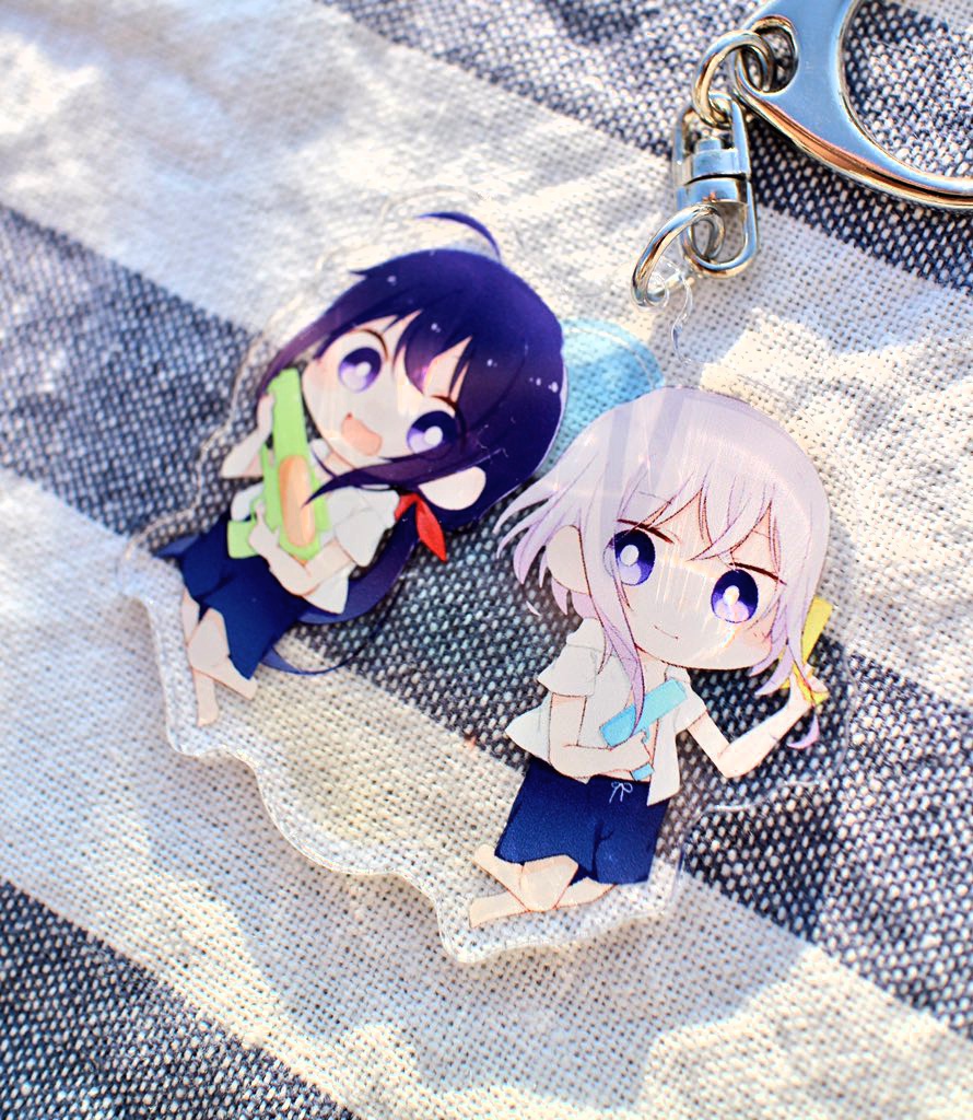 ペア夏アクリルキーホルダー　ずおばみ