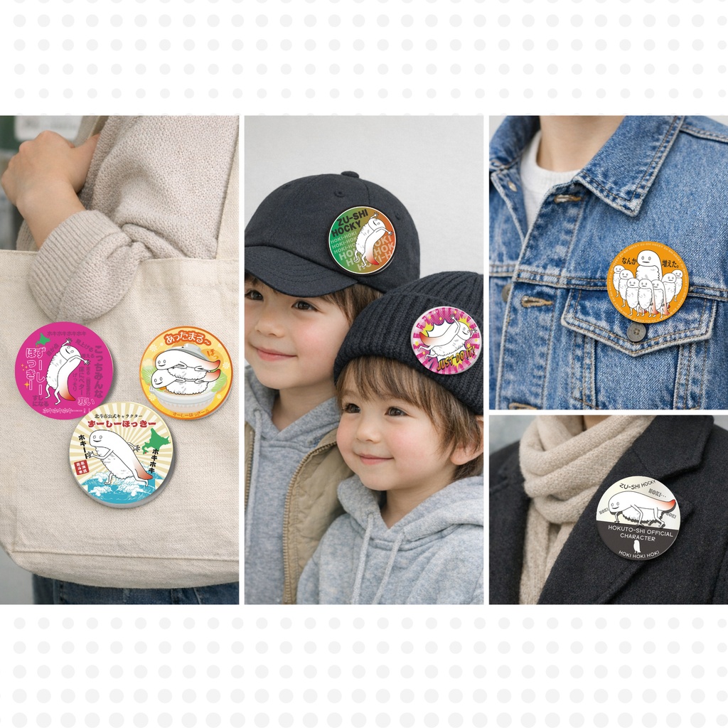 北斗市公式キャラ】ずーしーほっきー 76mm BIG缶バッジ|全21種|ご当地グッズ