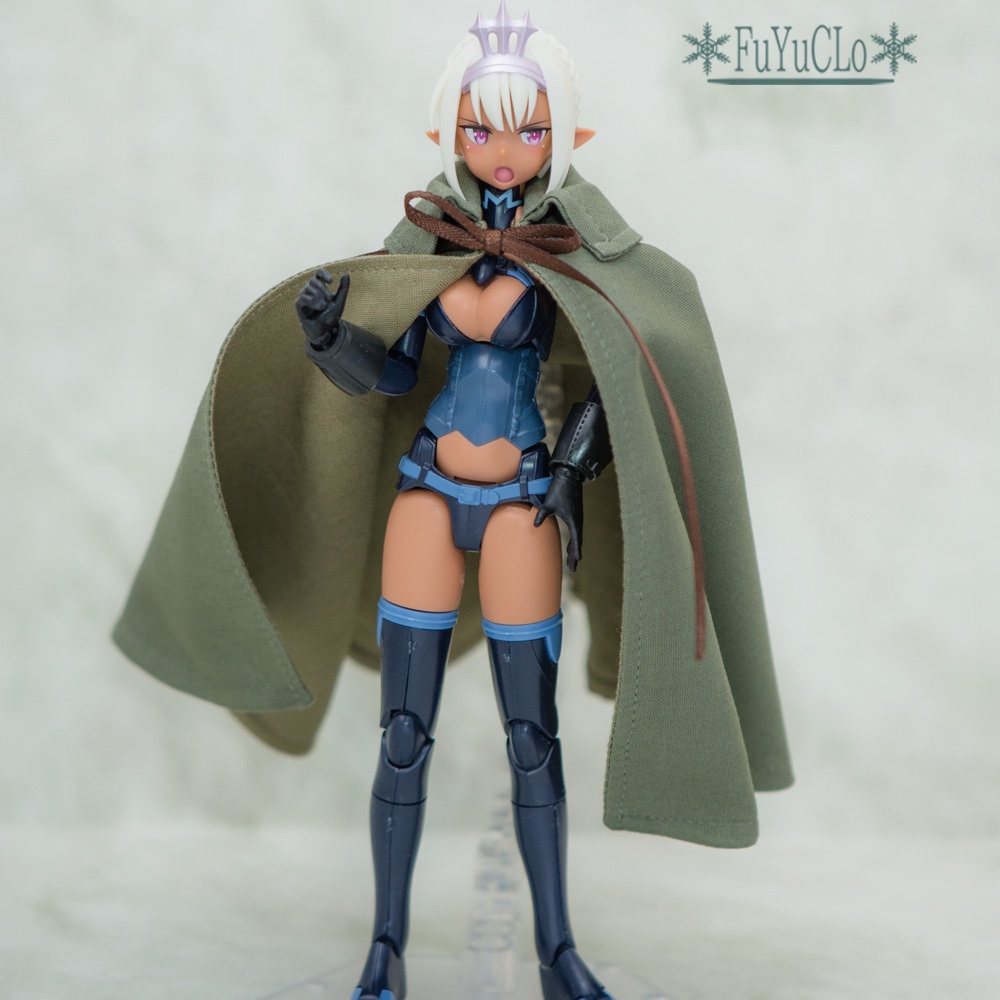 1/12サイズ 衿付きマント カーキ タイプA