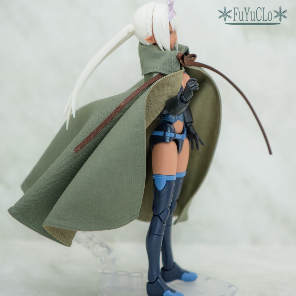 1/12サイズ 衿付きマント カーキ タイプA