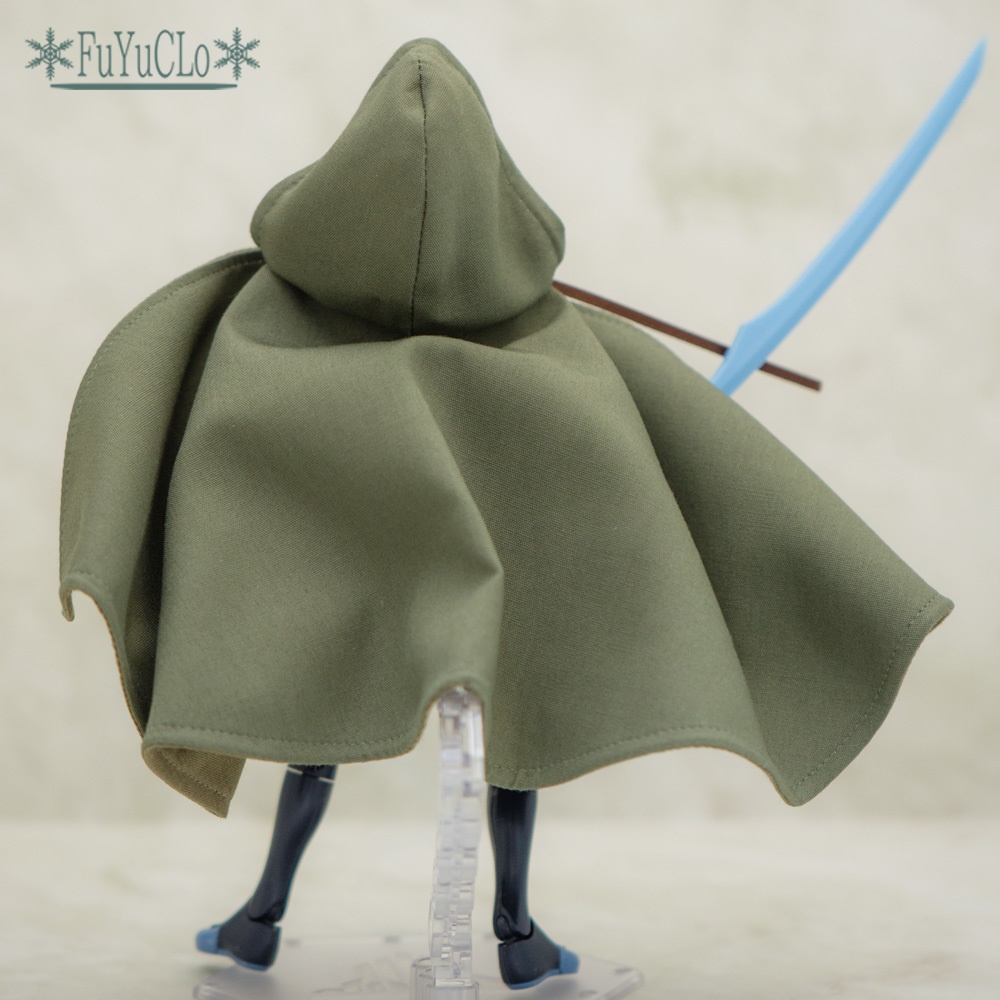 1/12サイズ フード付きマント カーキ タイプA