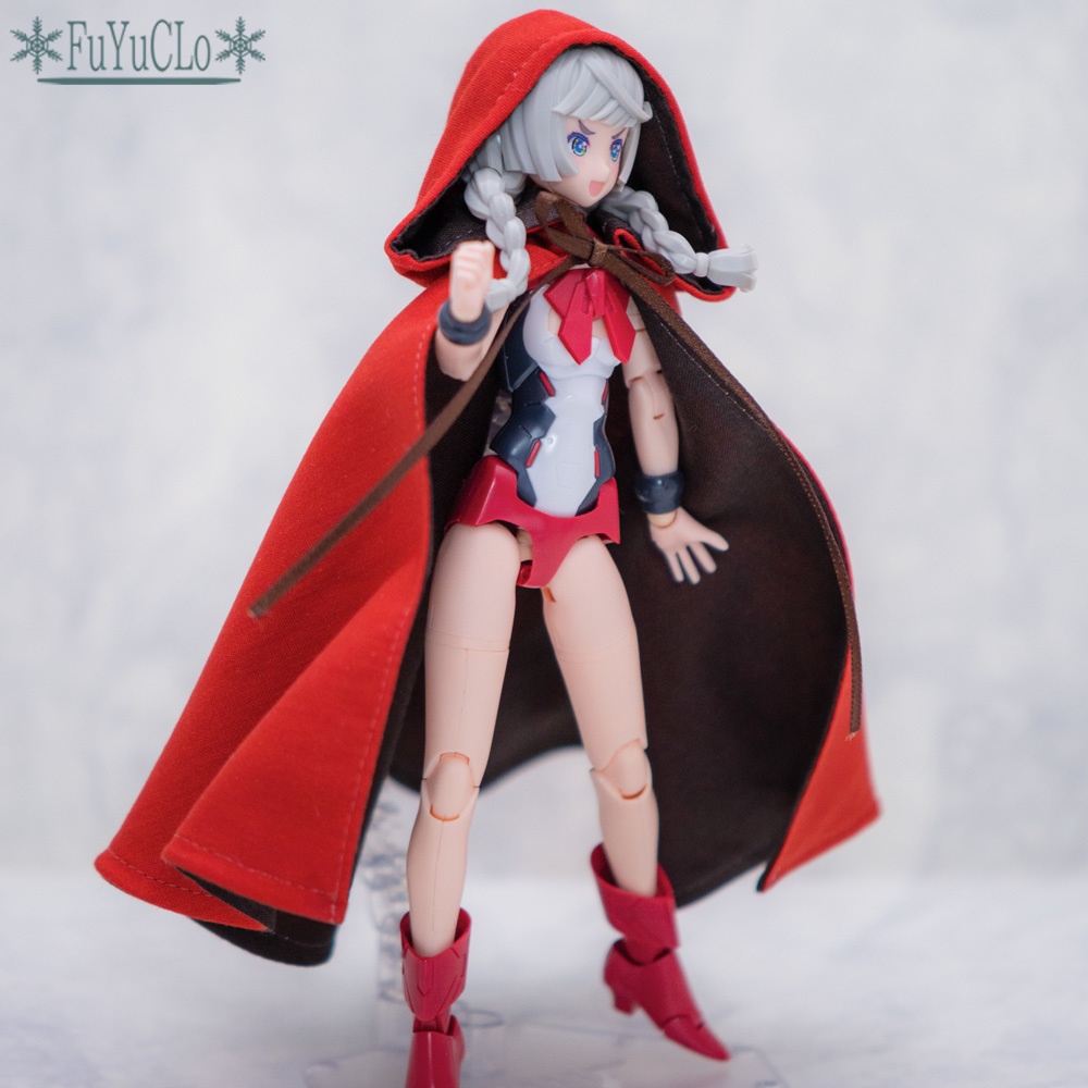 1/12サイズ フード付きマント 赤 タイプA