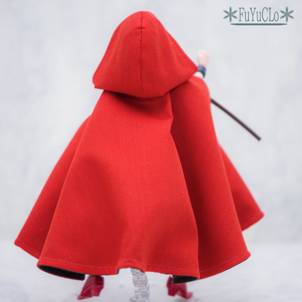 1/12サイズ フード付きマント 赤 タイプA